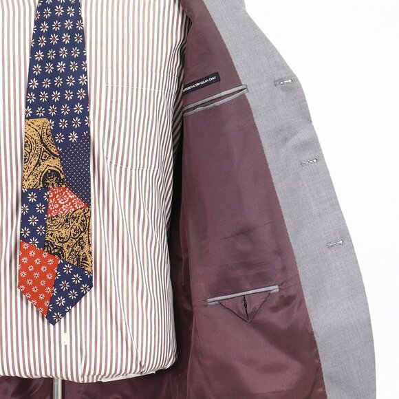 Jones New York 40R Gray Solid 3-Button Sport Coat Blazer Jacket B051 - Picture 10 of 11